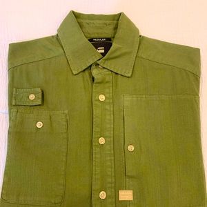 G-Star Raw, Medium, Short Sleeve, Regular Fit, Army Green Overshirt. Never Worn.